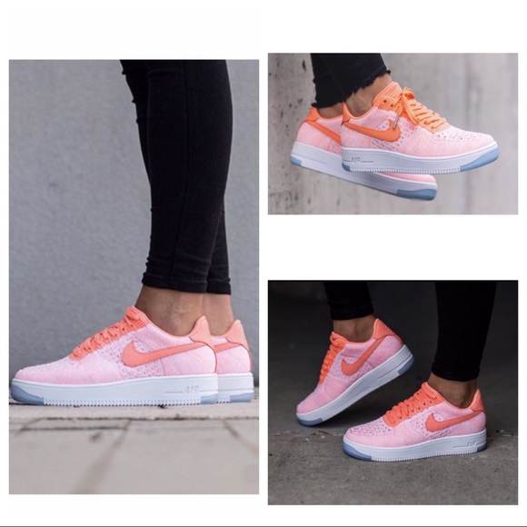 Nike Shoes - Nike AirForce 1 FlyKnit Low Sneaker in Atomic Pink